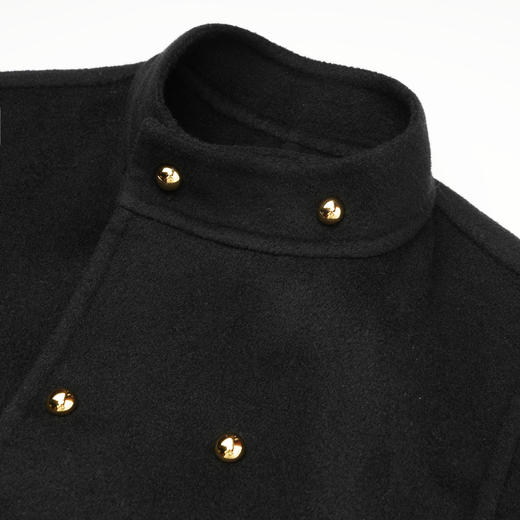 ROMI STUDIO腔调穿搭 羊绒羊毛蚕丝混纺立领双面毛呢大衣23AWW755 商品图2