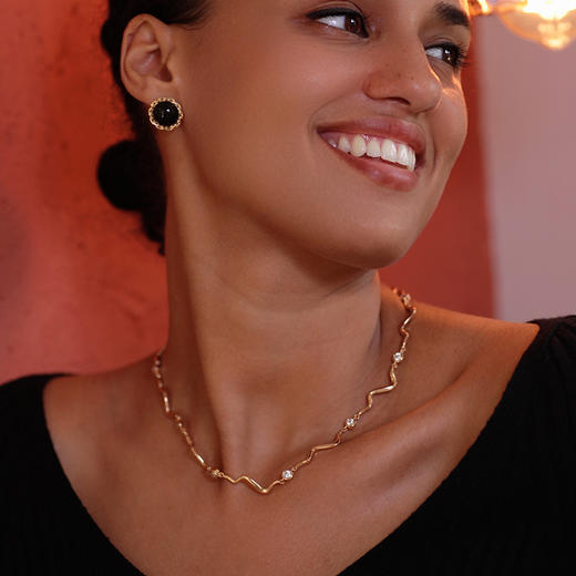 LHWINDSOR 水波纹项链女ins潮小众设计感波浪锁骨链 商品图3