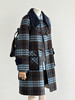 【复古格调】24新款咖蓝格复古时尚牛角扣设计师韩系毛呢大衣外套！ 商品缩略图5