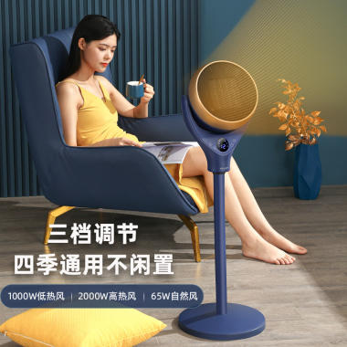 美菱MEILING取暖器立式暖风机家用遥控小型电热烤火炉节能浴室速热电暖气MPN-DG2041(蓝色遥控款)-D-SD 商品图1
