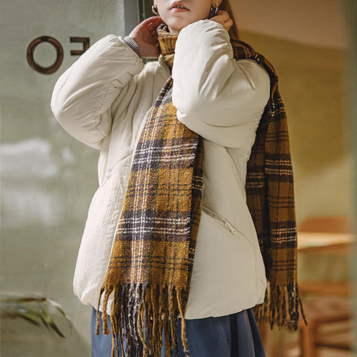 马登廓形道袍式棉服复古V领保暖防寒棉袄简约厚面包服外套冬季女 商品图4