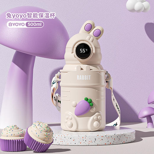 【圣诞系列！yoyo兔智能儿童保温杯】可爱女学生吸管杯316不锈钢弹跳盖防摔水杯，清晰数显，告别试温烦恼。ry 商品图10