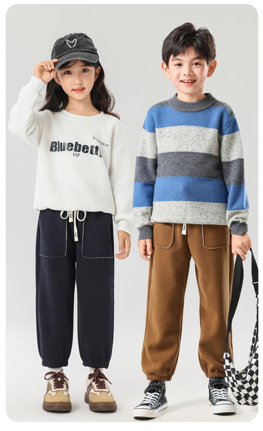 【迢语男女同款儿童防风裤】❗️ ❗ 家里“小神兽们”的保暖防风裤都备了吗？ 一穿即暖，双层超柔加厚加绒款🔥🔥🔥 五色可选不挑男女童👫满足秋冬保暖轻松过冬 商品图1