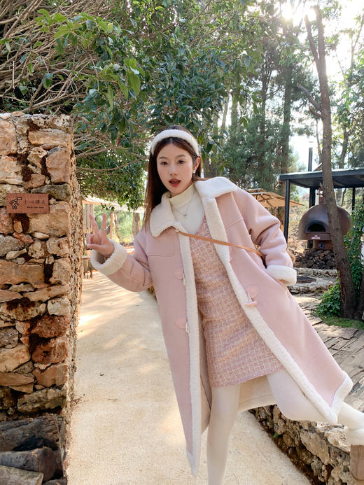 <曾小咸推荐>新品现货秒杀！卖完下架不再补 ！微信粉丝打折价！！ 皮毛一体中长款毛呢大衣 日常429.99/件 立减210 秒杀219.99/件！！ 商品图8