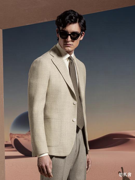 Stylbiella 澳洲美丽诺羊毛350克重米色全麻衬单西 商品图1