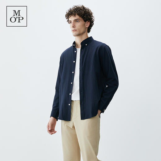 Marc O'Polo/MOP秋季新款经典百搭棉羊毛混纺长袖衬衫男上衣 商品图3