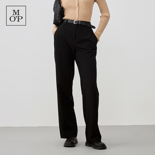 Marc O'Polo/MOP【品牌经典系列】黑色细直筒宽松薄款休闲西裤女 商品图4