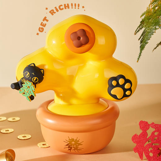 大英博物馆 安德森猫和她的朋友们系列 萌猫磁吸发财树氛围灯 绿色/黄色 商品图1