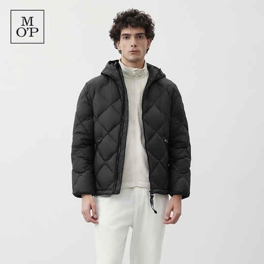Marc O'Polo/MOP2024冬季新款高级感菱形格保暖连帽羽绒服外套男 商品图0