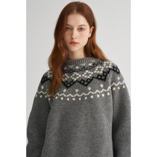 MAISON CECILE北欧风格du家设计图案费尔岛高克重羊毛毛衣 商品图0