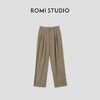 ROMI STUDIO经典升级”基础复古百搭宽松直筒显瘦驼色西裤23AWK070 商品缩略图0