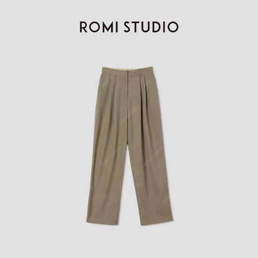 ROMI STUDIO经典升级”基础复古百搭宽松直筒显瘦驼色西裤23AWK070 商品图0