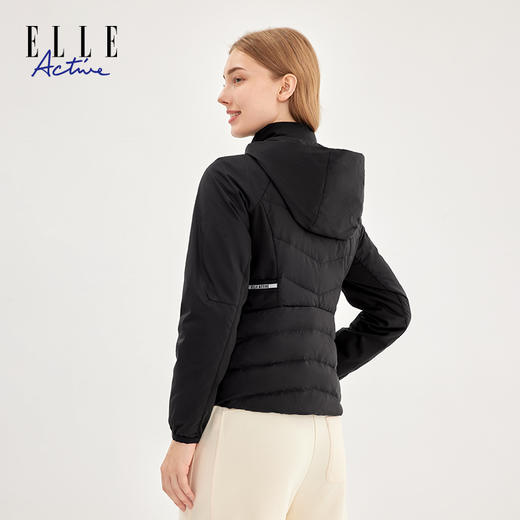 ELLE Active冬季轻薄休闲羽绒服女连帽保暖鹅绒外套修身显瘦女装 商品图3