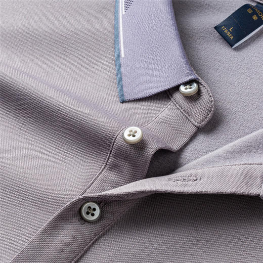 罗蒙秋冬保暖男士长袖Polo衫含羊毛蚕丝双面磨毛休闲百搭polo衫男长袖t恤男 商品图6