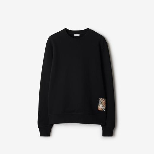 B.B 秋冬加绒厚款 格纹徽标 圆领宽松卫衣 WY862 商品图0