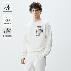 Marc O'Polo/MOP 秋季新款简约质感刺绣宽松纯棉圆领卫衣男士
