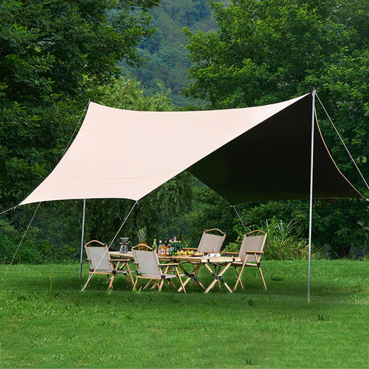 徽羚羊 云凌 六角天幕 黑胶 4.5*4.5M 卡其色 HLY-TM-23013 商品图1