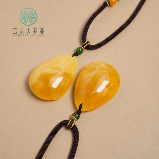 玉美人菲菲#蜜蜡水滴吊坠约46mm-多样性发一 商品图0