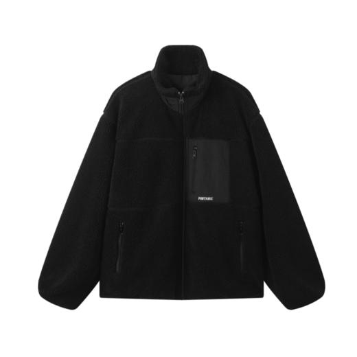 gxg.jeans男装冬季夹克黑色拉链口袋毛绒夹克JEX12100854 商品图4