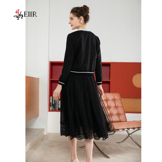 司歌长袖开衫外套秋冬黑白小香风B901011X 商品图2