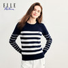 ELLE Active秋冬新款休闲条纹圆领套头毛衣时尚毛针织衫上衣 商品缩略图2
