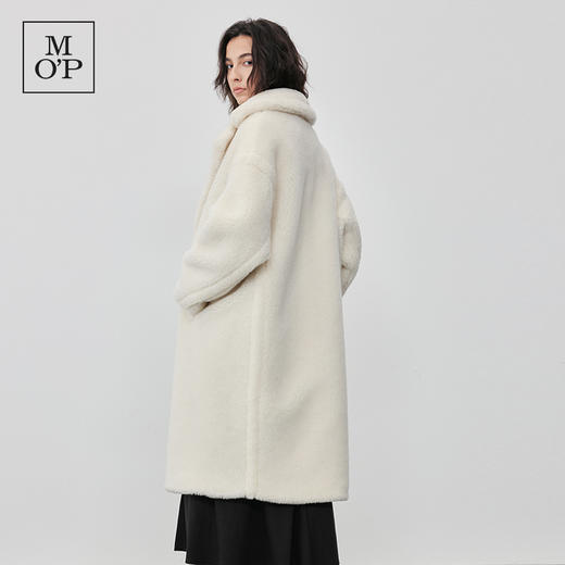 MOP冬季新款翻领中长款泰迪颗粒羊羔绒中长大衣保暖外套女 商品图3