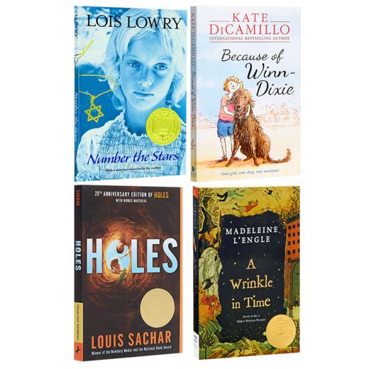 【中商原版】纽伯瑞获奖文学4册 英文原版 Holes洞 Number the stars数星星 A Wrinkle In Time时间的皱纹 DiCamillo傻狗温迪克 初中生推荐阅读 商品图0
