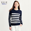 ELLE Active秋冬新款休闲条纹圆领套头毛衣时尚毛针织衫上衣 商品缩略图3
