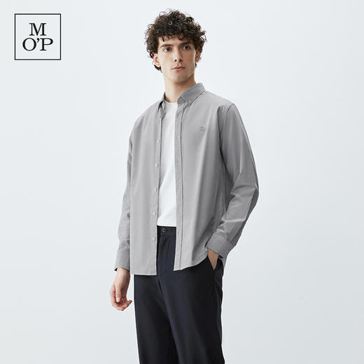 Marc O'Polo/MOP【品牌经典系列】纯棉斜纹磨毛高级感长袖衬衫男 商品图1