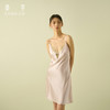 SANGLUO吊带睡裙性感撞色蕾丝拼接镂空U领开叉桑蚕丝睡衣 商品缩略图0