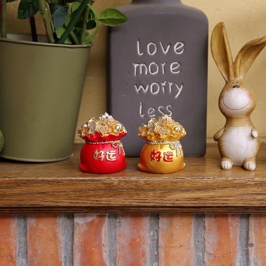 【可爱的造型！新年吉祥物】蛋糕装饰摆件聚宝盆好运钱袋树脂工艺品可爱摆件新年吉祥物装饰品。ry 商品图3