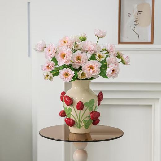 高级感浮雕草莓陶瓷花瓶SY 商品图2
