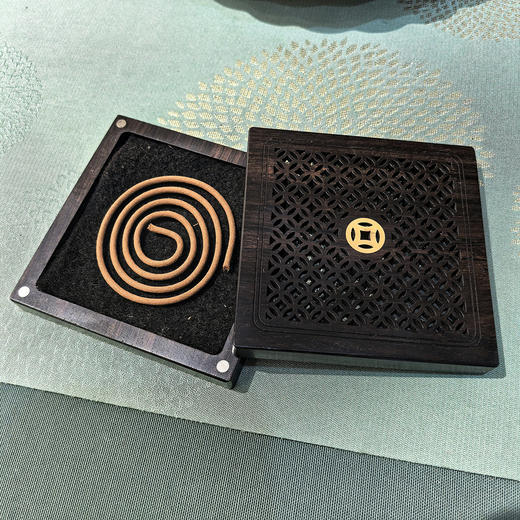 4h荷花/祥云/钱币°镂空盘香盒 商品图5