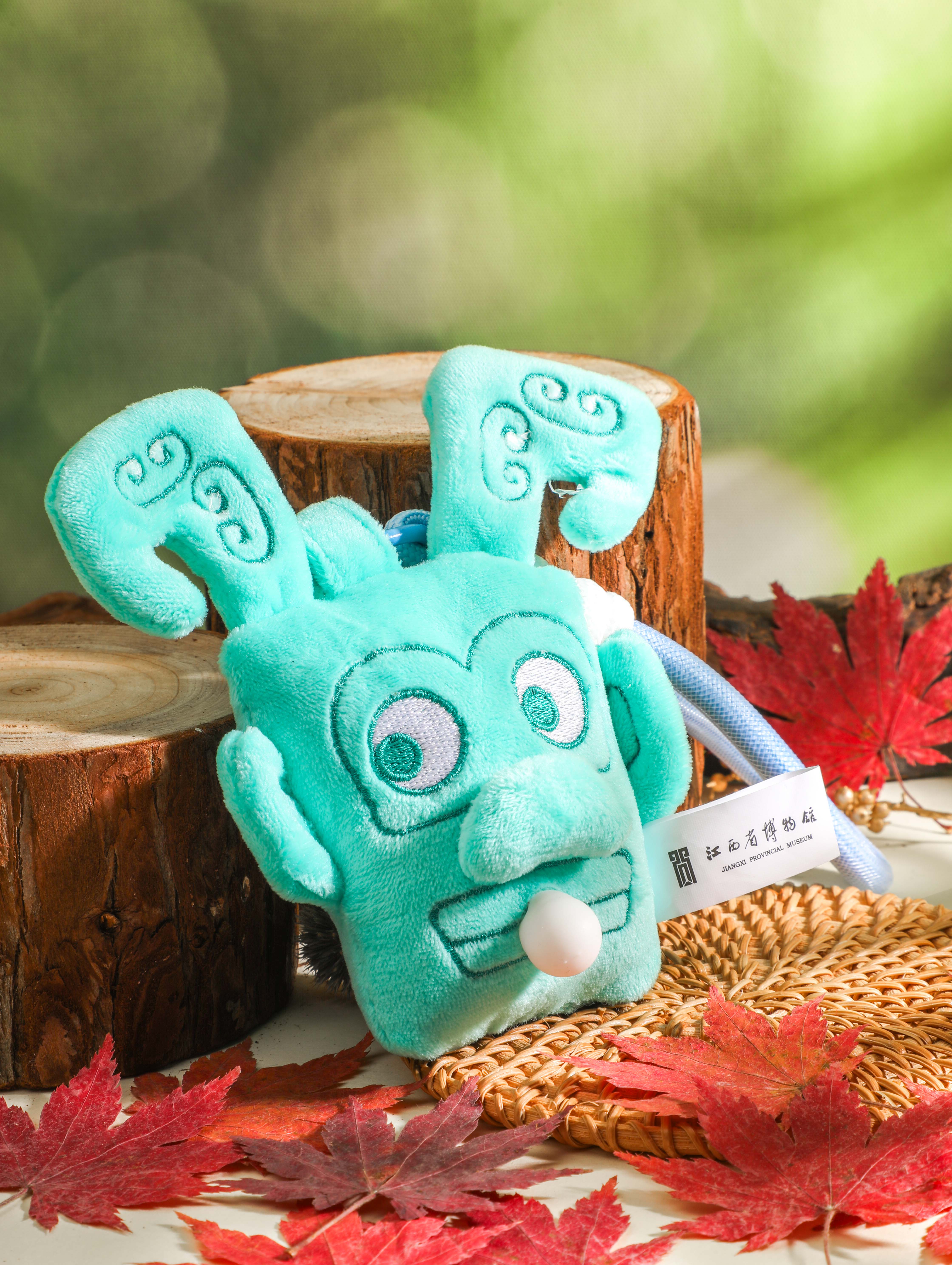 双面神人青铜头像捏捏毛绒挂件