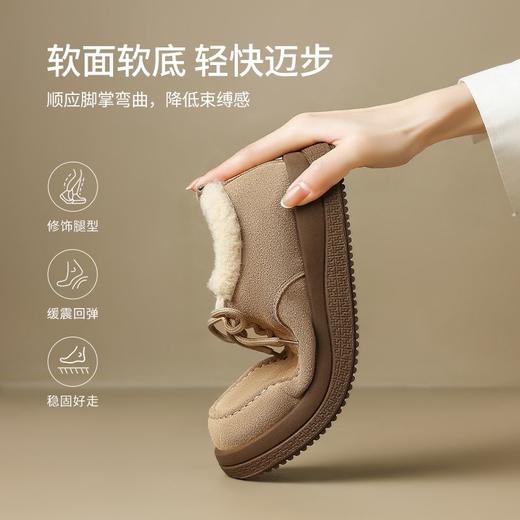 ZHR加绒女鞋2024新款冬季低帮雪地靴叠穿保暖勃肯鞋厚底百搭棉鞋 商品图5