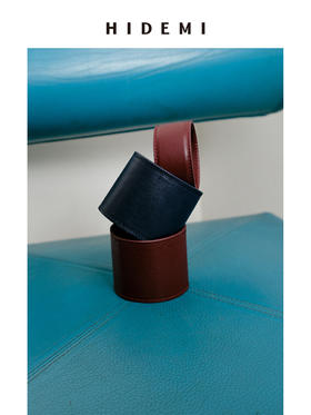 HIDEMI 【当当同款】节日系列进口小牛皮手作手镯 宽版/窄版 勃艮第红/普鲁士蓝/焦糖棕