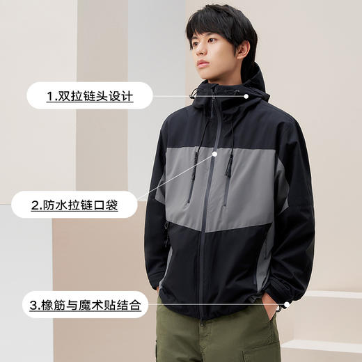 【杜邦三防】gxgjeans男装秋季户外休闲撞色连帽夹克外套男 商品图2