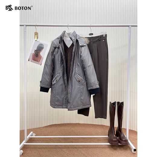 【第2件半价！尾货清仓不退换】波顿女士甩毛甩帽羽绒长褛LJ653 商品图5