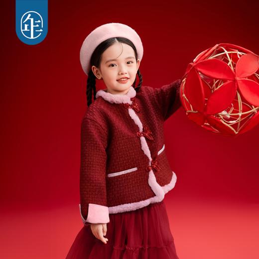 年衣童装儿童唐装外套冬季新品女童新中式国风红色拜年服上衣中式甜心外套 商品图0