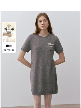 Teenie Weenie小熊字母连衣裙女冬季短裙TTOK248C02N