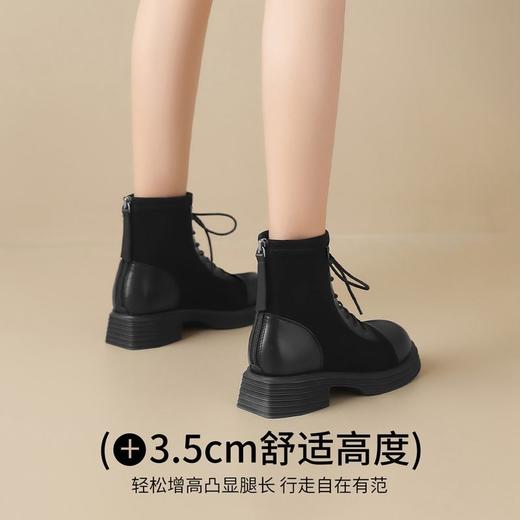 ZHR则则英伦风厚底马丁靴女2024新款时尚潮流百搭显瘦短靴小个子 商品图3