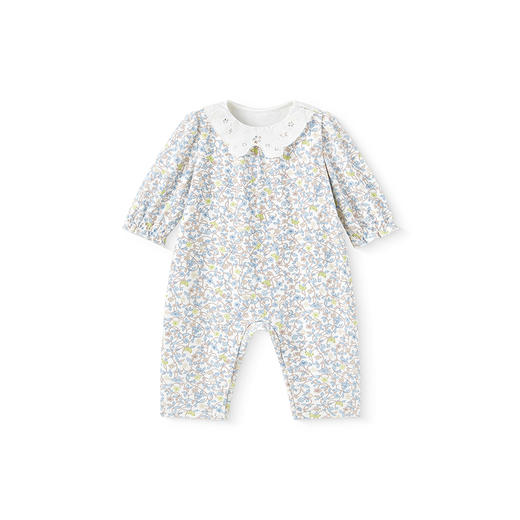 【商场同款】英氏婴儿衣服夏长袖透气女童印花连体衣纯棉2025新款 商品图4