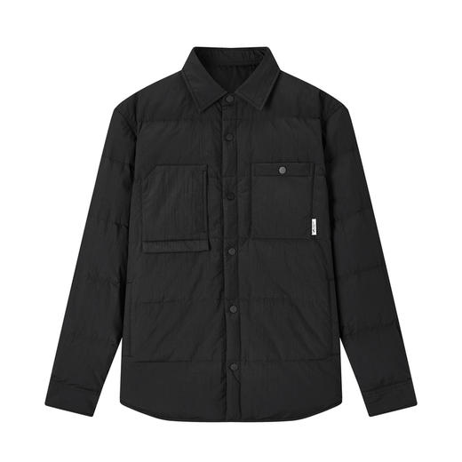 gxgjeans男装2024年冬季热卖轻薄黑色翻领短款衬衫羽绒服男 商品图4