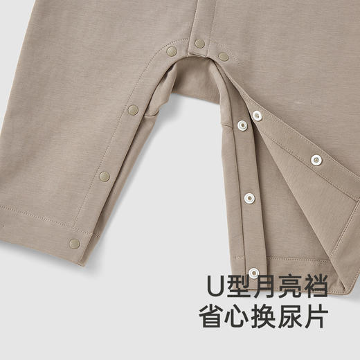 【商场同款】英氏婴儿衣服春夏长袖棉麻透气男童连体衣假两件爬服 商品图3