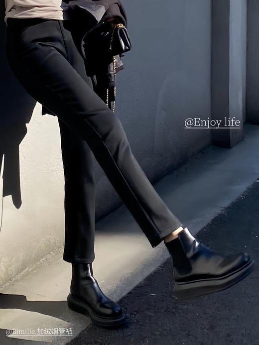 2.26之后发！买就送打底袜！满分王炸裤【蓓米莉Bimilie加绒烟管裤】版型太好了，修饰腿型超绝🔥内里加绒，狠狠锁住温暖 ✅高腰烟管九分裤型，遮胯显瘦，显腿直 ✅裤子四面弹超舒适，版型遮肉不挑人！ 商品图11