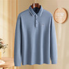 罗蒙秋冬男士加绒长袖Polo衫含羊毛蚕丝双面磨毛休闲百搭polo衫长袖t恤男 商品缩略图1