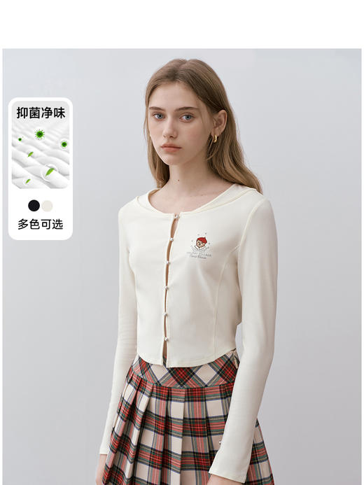 Teenie Weenie小熊卡通长袖T恤女冬季t恤TTLA248C26N 商品图0
