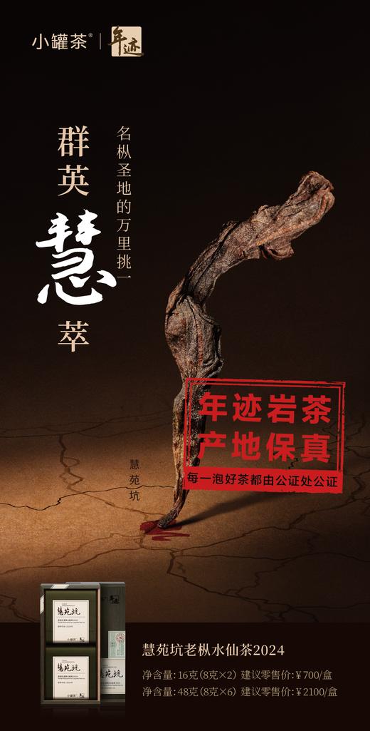 小罐茶旗下•年迹慧苑坑老枞水仙茶2024年份两泡装8g*2泡-共16g茶叶 商品图0
