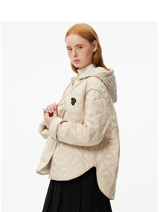 Teenie Weenie小熊字母连帽棉服女冬季外套TTJP244T04W 商品图4