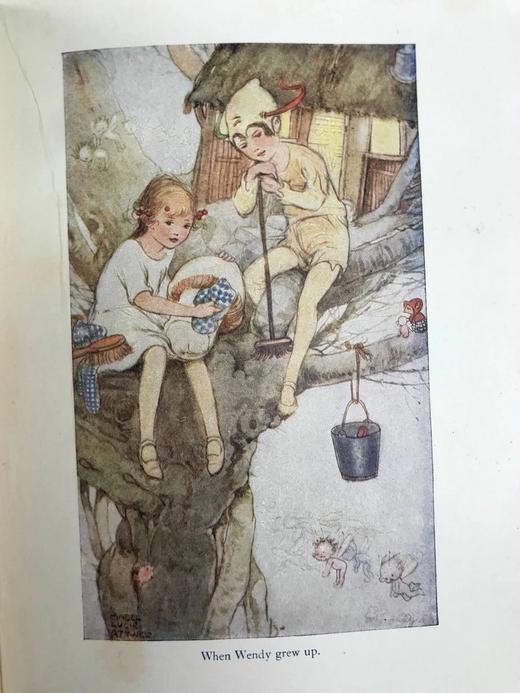 1932年 詹姆斯·巴利《彼得潘与温蒂》 28幅插图 布面精装18开 商品图11